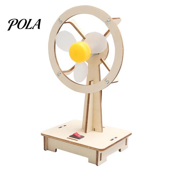 Fan Puzzle Assembly Toy 1 Set Electric Educational DIY Small Wooden Desktop Kids Model Material Kit Toddlers Boys Girls Christmas Gift set