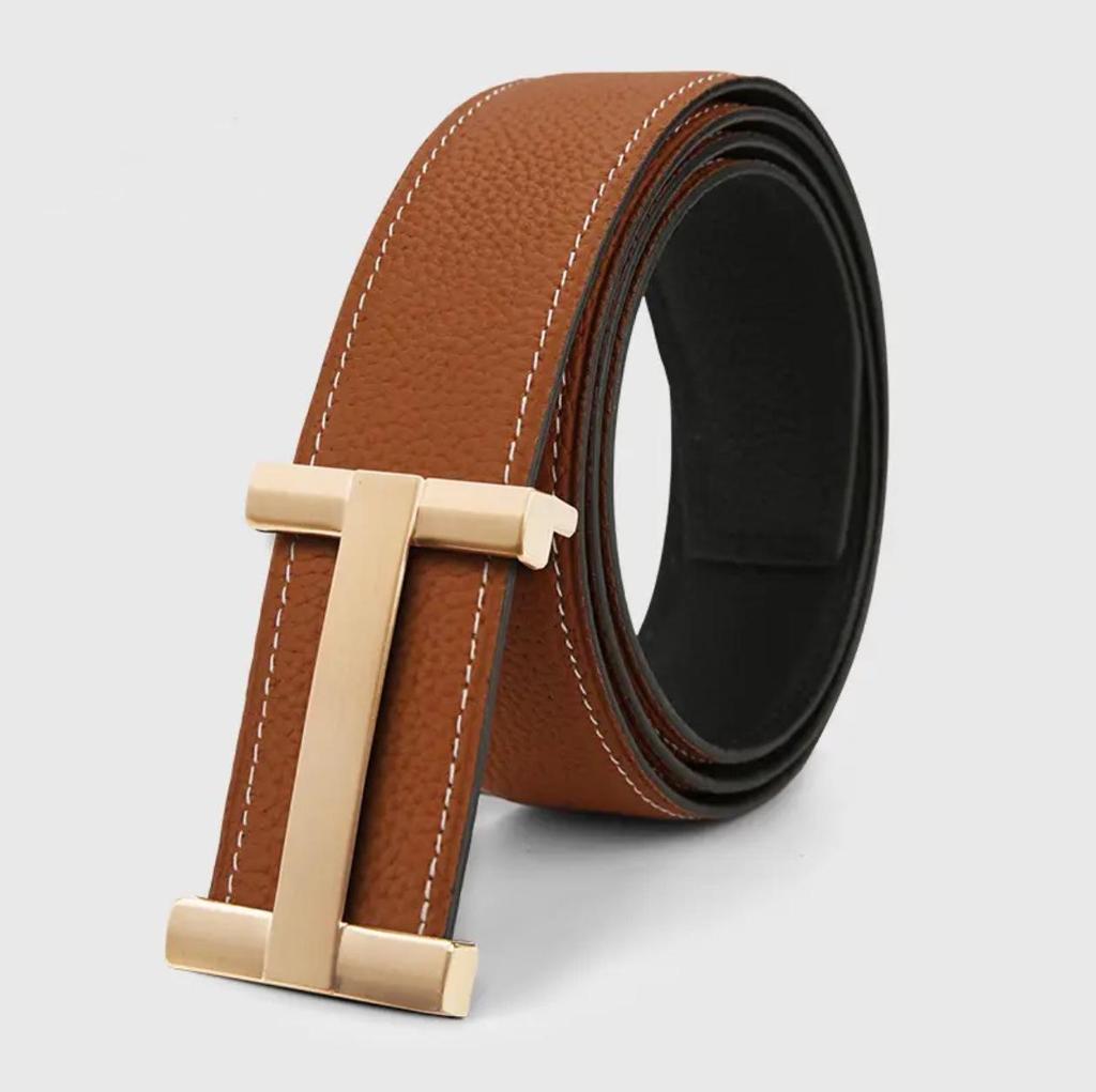 CK Hermes Echtledergürtel für junge Männer - Doppelseitig, Reines Rindsleder, Vintage-Stil, Business & Casual.