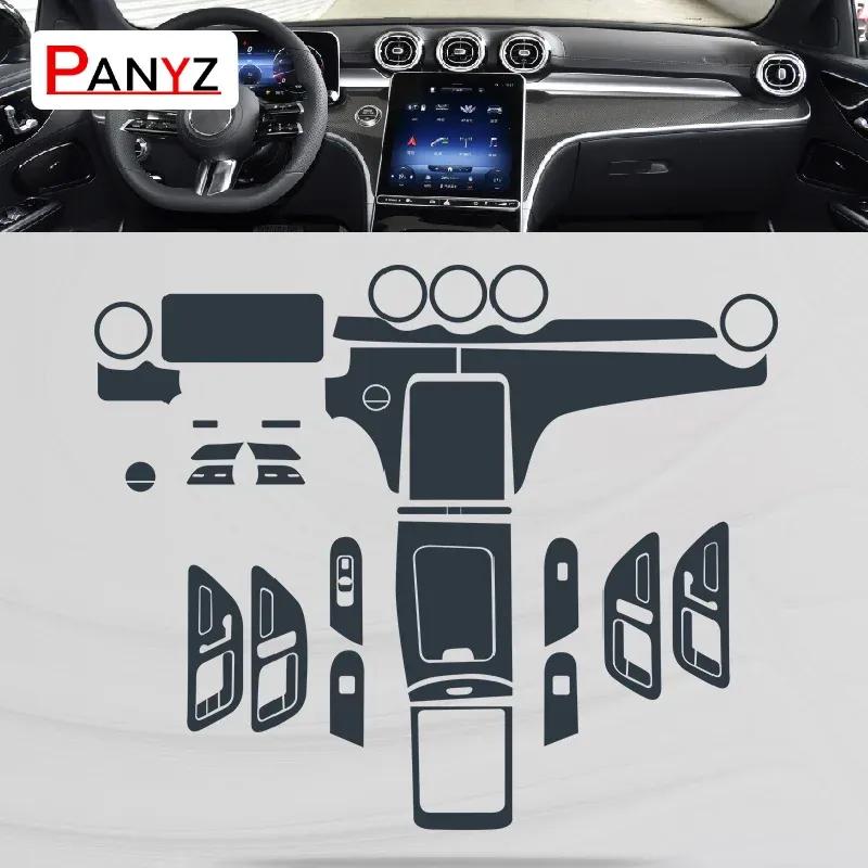 Pro Mercedes-Benz Třída C W206 Vnitřek vozu Středová konzole Průhledná TPU Ochranná fólie Proti poškrábání Opravná fólie Příslušenství