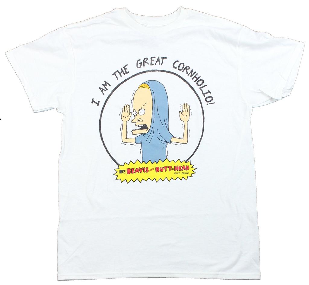 Beavis & Butthead Adult New T-Shirt - The Great Cornholio Circle Picture