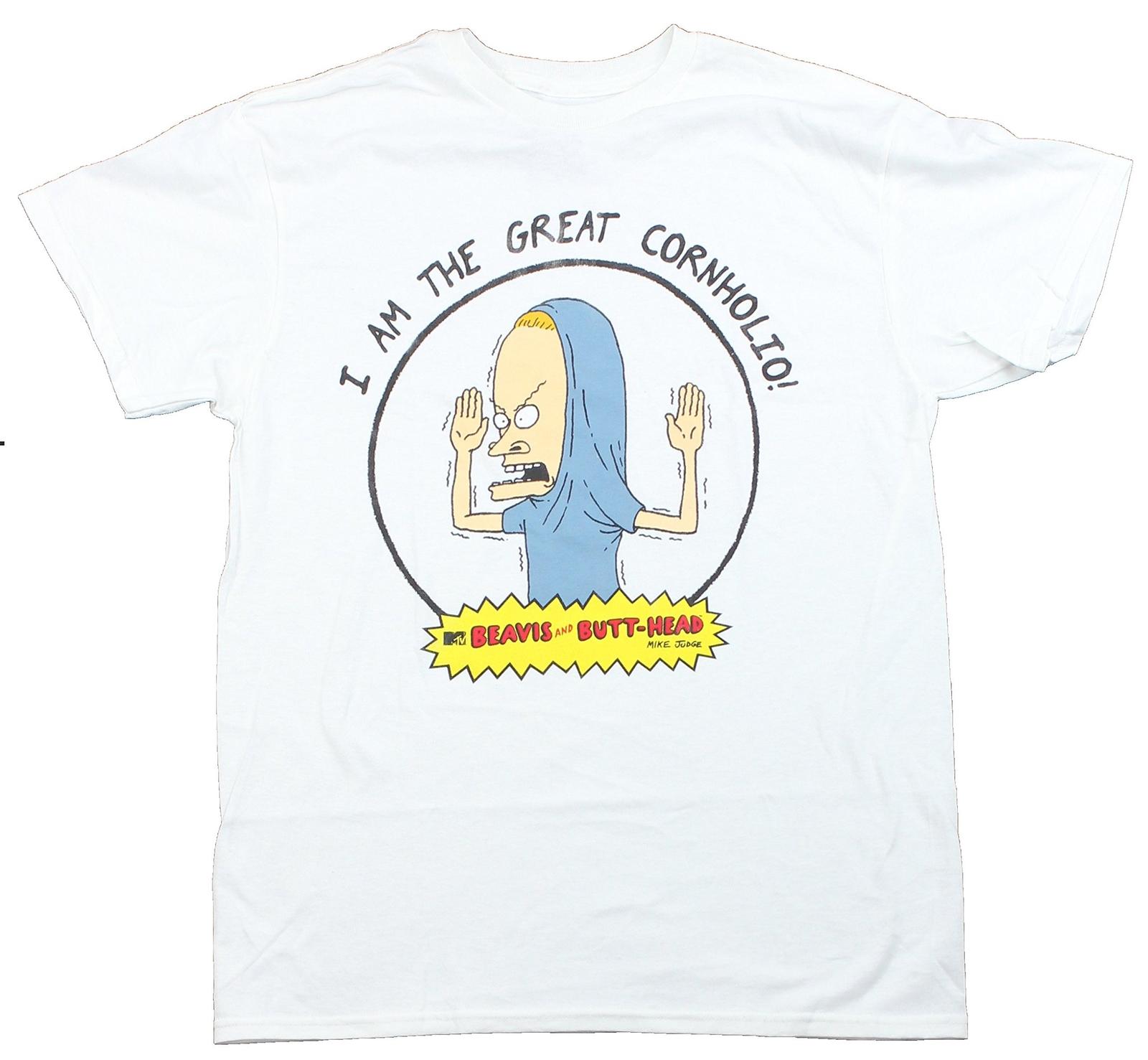 Beavis & Butthead Adult New T-Shirt - The Great Cornholio Circle Picture L