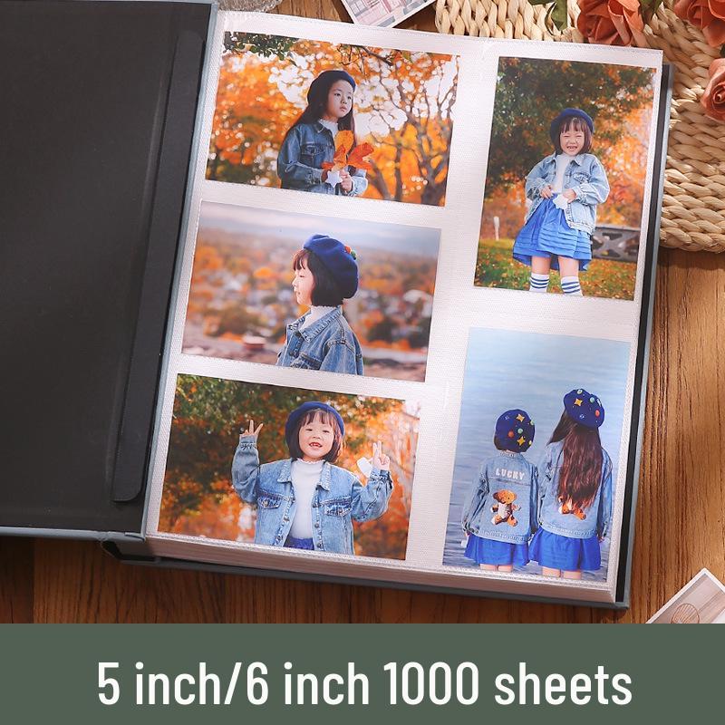 Large Capacity Family Photo Album, 5x6 Inch, Holds 1000 Photos, Insert Type, Ideal for Couples & Commemorative Events