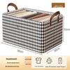 Houndstooth Foldable Fabric Storage Box for Clothes and Wardrobe Organization