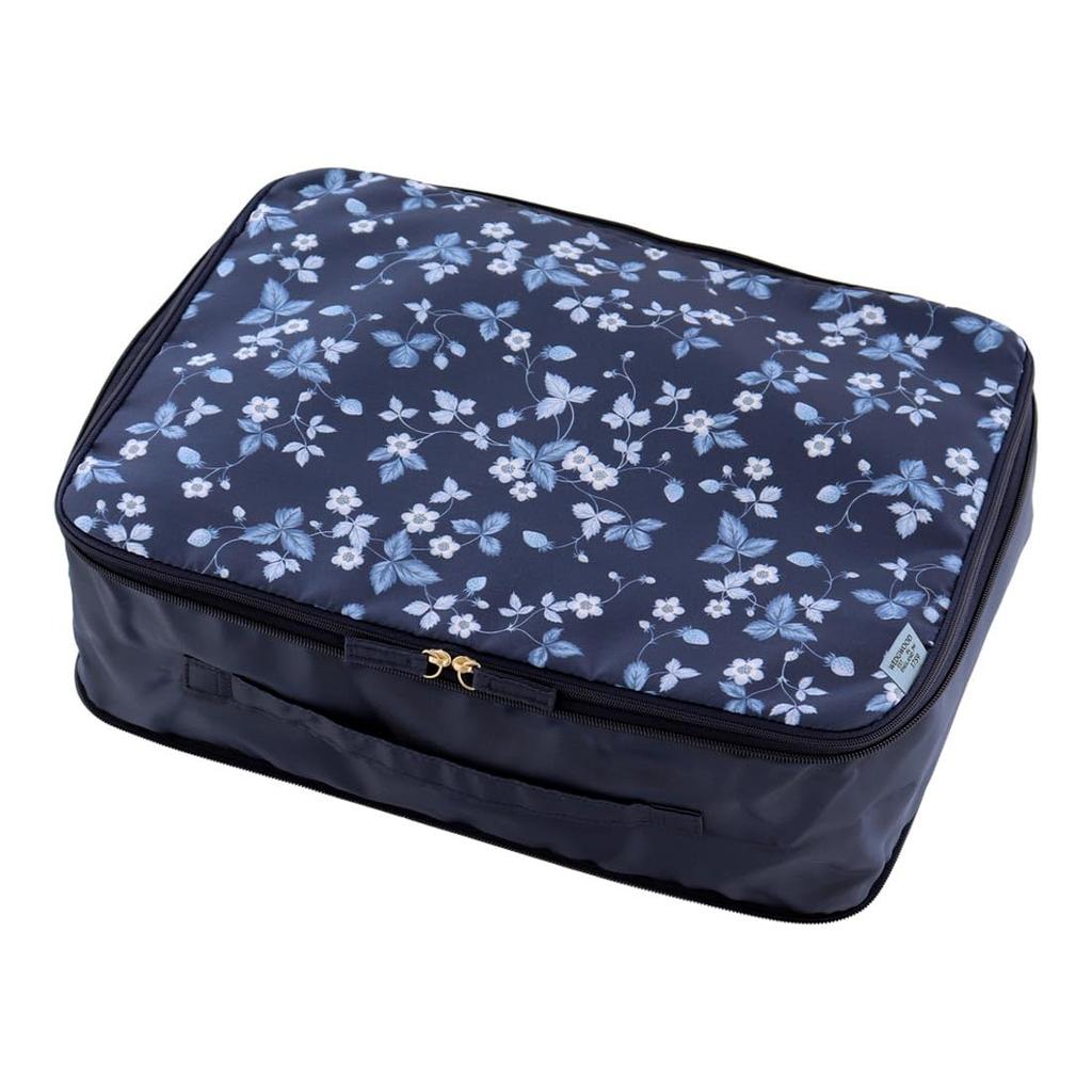 Wedgwood Large Storage/Travel Pouch (2-3 Nights), with Compression Zipper, Strawberry and Ink Blue (Navy), Women's, 001254-0001-02