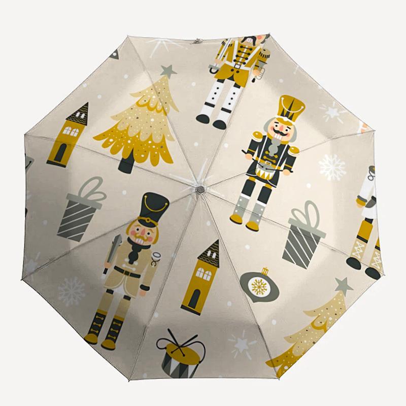 1pc Nutcracker Decorations Automatic Open/Close Umbrella - Compact Travel Umbrella, Gift for Birthday, yy251208130
