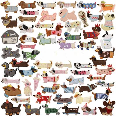 Original Stickerei Stickerei Patch Kleidung Zubehör DIY Hand Konto Zubehör Patch Cartoon Wurst Hund Tuch Aufkleber
