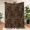 Luxurious Leopard Print Flannel Throw Blanket Ultra Soft Cozy Hypoallergenic Perfect for Bed Sofa Office Outdoor