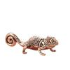Solid Alloy Horned Lizard Mini Figurine Vintage Finish For Desktop Terrarium Decor Collection