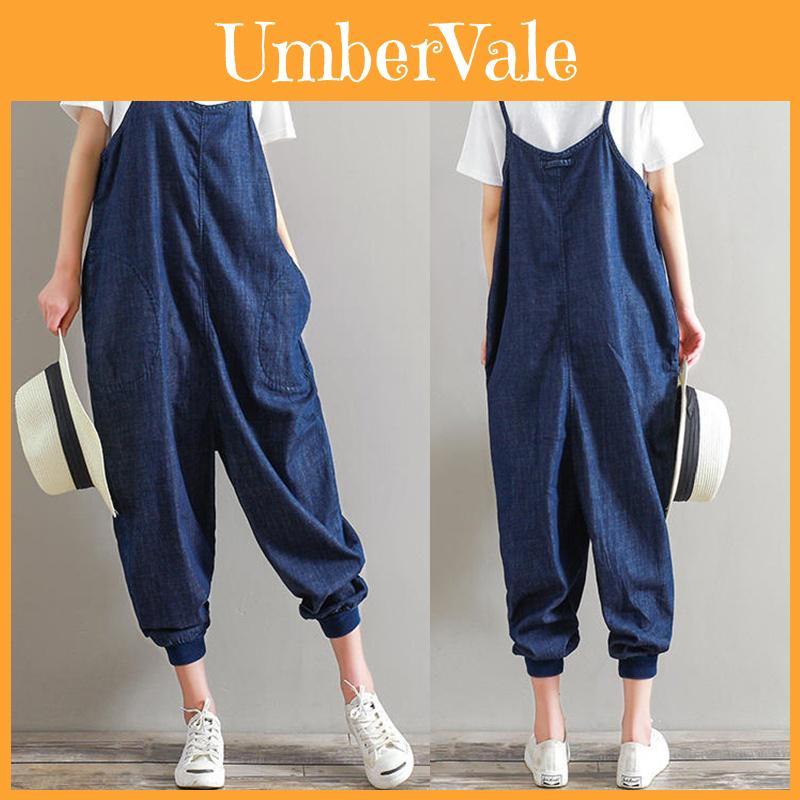 Premium Quality Women Jumpsuits Loose Sleeveless Backless Overalls Stylishly Retro