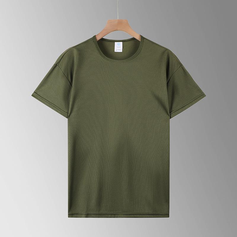 Men's Grey Green Mesh T Shirt Quick Dry Breathable Short Sleeve Top