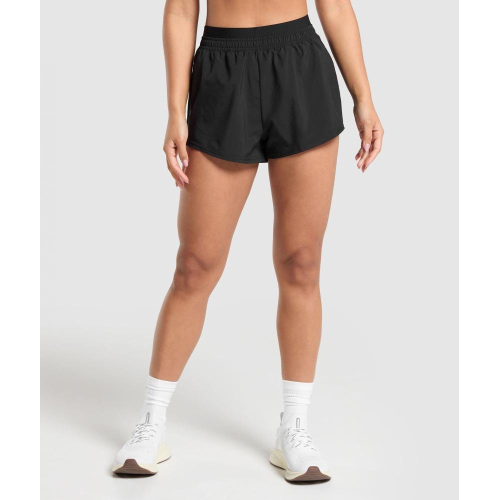 

Gymshark Шорты с двойным поясом, черные, черные B8a9v Bcbf XXS