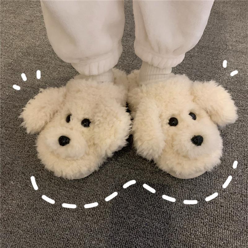 Baumwollpantoffeln niedlicher Cartoon Plüsch Indoor Haushalt warm ins weniger Herz Baumwollschuhe leicht im Winter