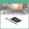 Placa de Expansão PCIe USB 3.0 com Quatro Portas para Transferência de Dados de Computador de Mesa