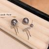 Elegant Gray Pearl Bow Earrings for Women - S925 Silver Needle, Light Luxury and Versatile Design