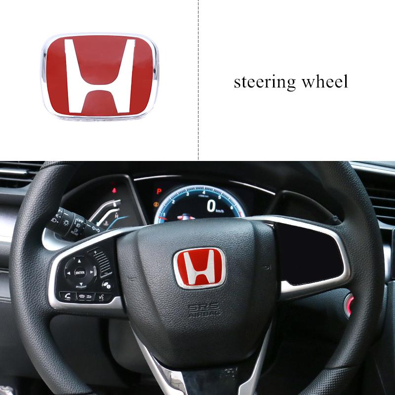 

Car Logo Front Grille Trunk Steering Wheel Emblem Decorate Sticker For Honda 2006-2025 Civic FIT HRV Vezel Avancier Accessories 10th Civic Hatchback