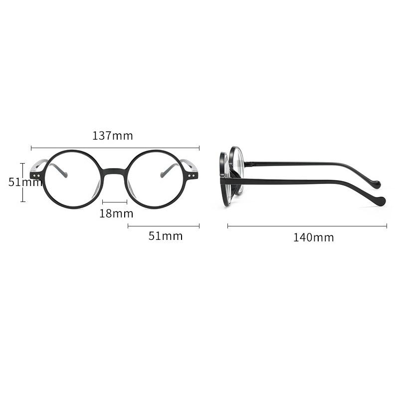 Kleine Lesebrille mit rundem Rahmen, Computer-Blaulicht-blockierende Weitsichtbrille mit Dioptrien