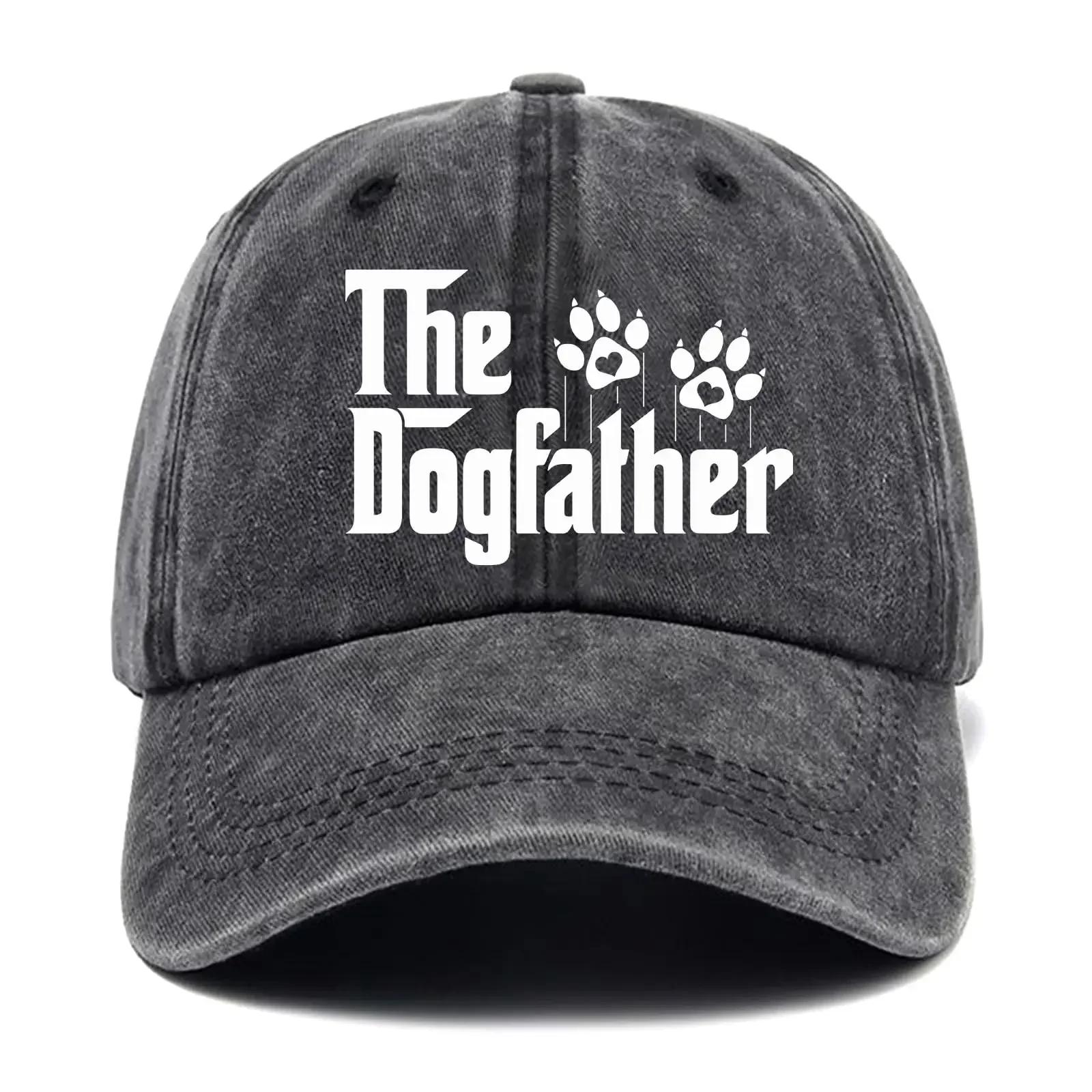 The Dogfather Funny Hats Dog Dad Baseball Cap Dog Lover Hat Gifts for MenAdjustable  Baseball Cap for Men Black Adjustable& 8Y