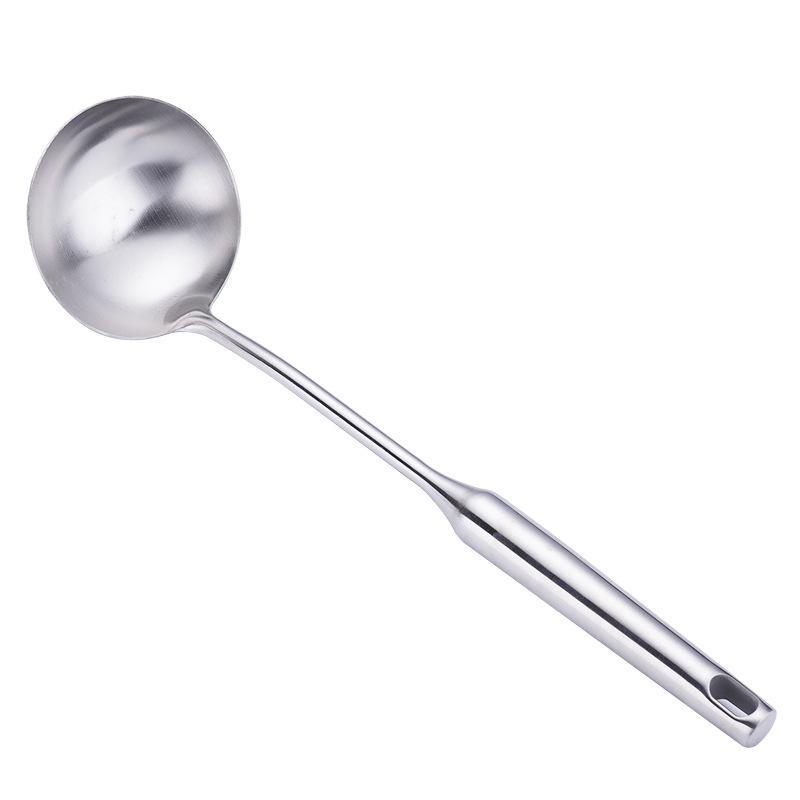 304 Stainless Steel Kitchen Utensil Set: Hollow Handle Spatula, Slotted Spoon, Frying Pan Spatula, Flour Sieve, Soup Spoon, Rice Spoon.