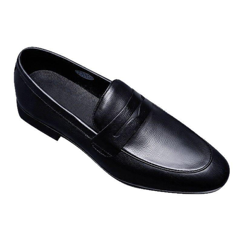 Spring and summer new fashion versatile one-pedal shoes casual fashion men's leather shoes breathable dad shoes