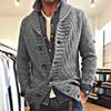 2025 Autumn/Winter Men's Retro Lapel Knit Cardigan - European and American Style