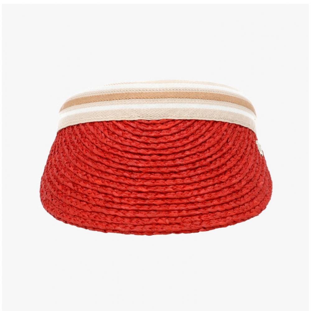 Helen Kaminski Bianca 8 Tropical Nuga Stripe Visor Sun Cap