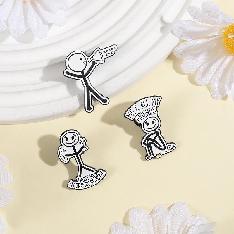 Painter Line Man Enamel Pins Custom TRUST ME I'M GRAPHIC DESIGNER Brooches Lapel Badges Clothes Funny Jewelry Gift for Friends