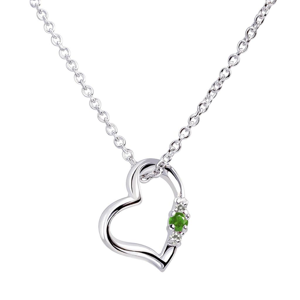 Natural Diamond Heart Necklace Teddy Bear Plush Toy Set May Emerald Pink Bear [Sears] Women's 1491-tdt-01-p5