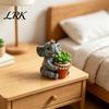 Small Planter Cute Elephant Planter, Animal Flower Pot, Weatherproof Indoor Outdoor Thickened Cactus Air Plant Holder for Home Office Desktop