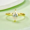 ZhuangYee Classic Design Silver Plated 925 Sterling Silver GRA Certificated 2ct*1PC Radiant Moissanite Color D Engagement Ring