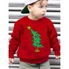 European Sizes CHRISTMAS Kids'  Fashion -Lined Sweatshirt with "Christmas Tree Bent by Ornaments" Print Loose Casual Long Sleeve Pullover
