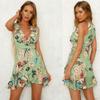 Stylish Womens Mini Ladies Dress Floral Print Ruffle V Summer Beach Sundress For Every Occasion