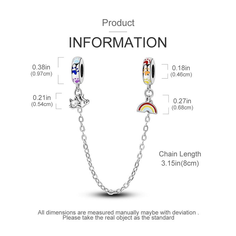 Charms Cute Pet Healing Pink Cat Safety Chain Beads Fit Charms 927 Silver Bracelets for Women Women Jewelry Making Diy