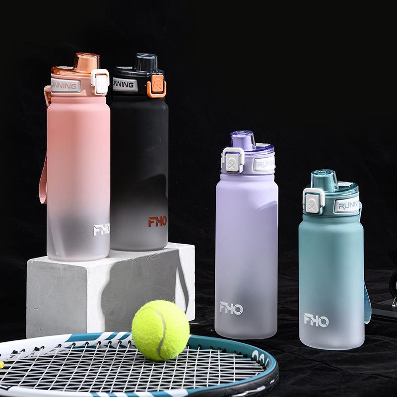 Water bottle new high value plastic cup kettle gradual change matte student water cup girls school special portable cup