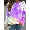 European And American Style 2024 New Round Neck Sweatshirt With Colorful Printed Contrasting Shoulder SleevesWA2