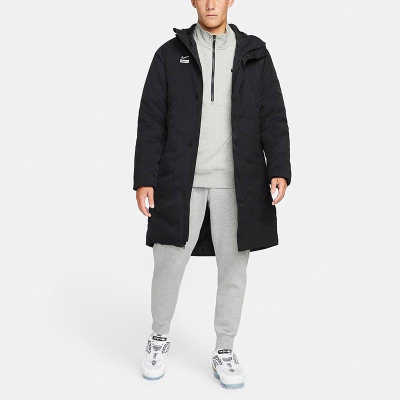 Nike Jachetă Sport Caldă cu Glugă de Lungime Medie Bărbați Jachetă Negru DJ0992-010