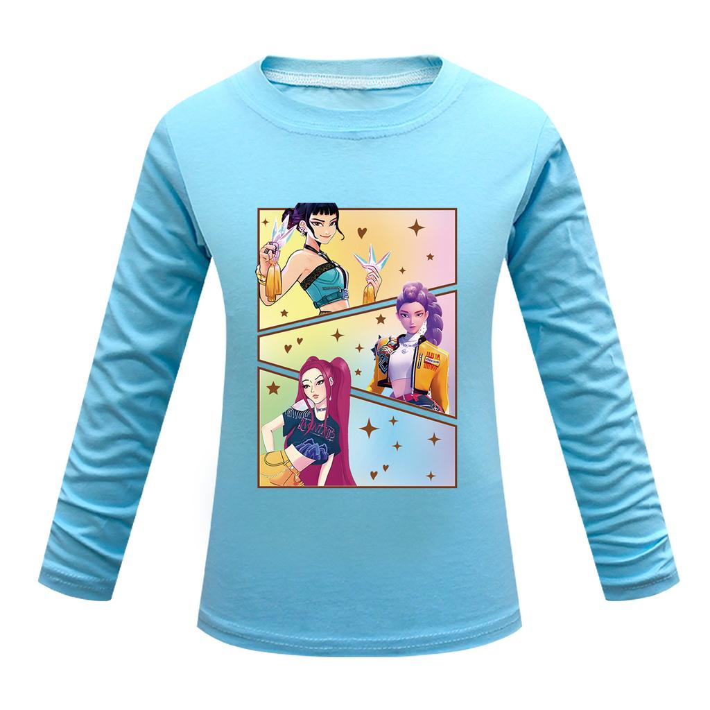 Children's Cartoon Printed Long Sleeved O-Neck T-shirt, Casual and Comfortable Base Shirt