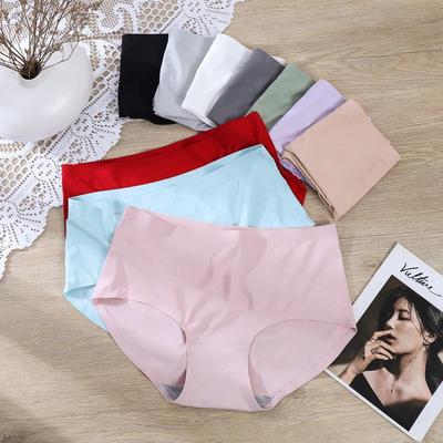 Bragas Femeninas Transpirables de Seda Helada Sin Costuras de Cintura Media - Diseño Sexy Triangular de una Pieza