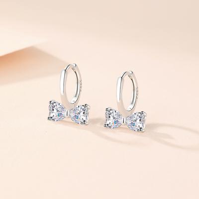 Bow Earrings Women's Diamond-encrusted Fashion Temperament Ear Buckles New Zircon Ear Jewelry