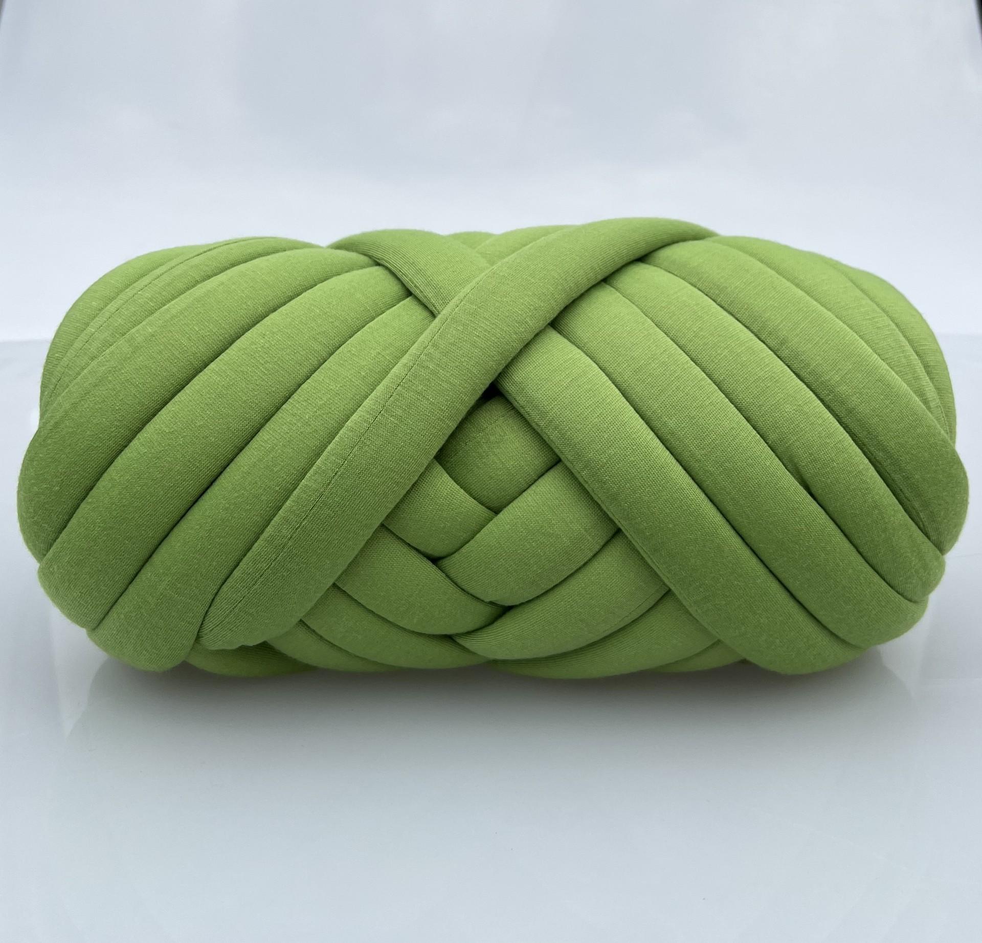 

500 г пряжи DIY толстая для ручного вязания, мягкая трубчатая пряжа для сумок, пряжа для вязания вручную, корзин, подушек, гнезд для домашних животных, поделок своими руками 500g зелёный