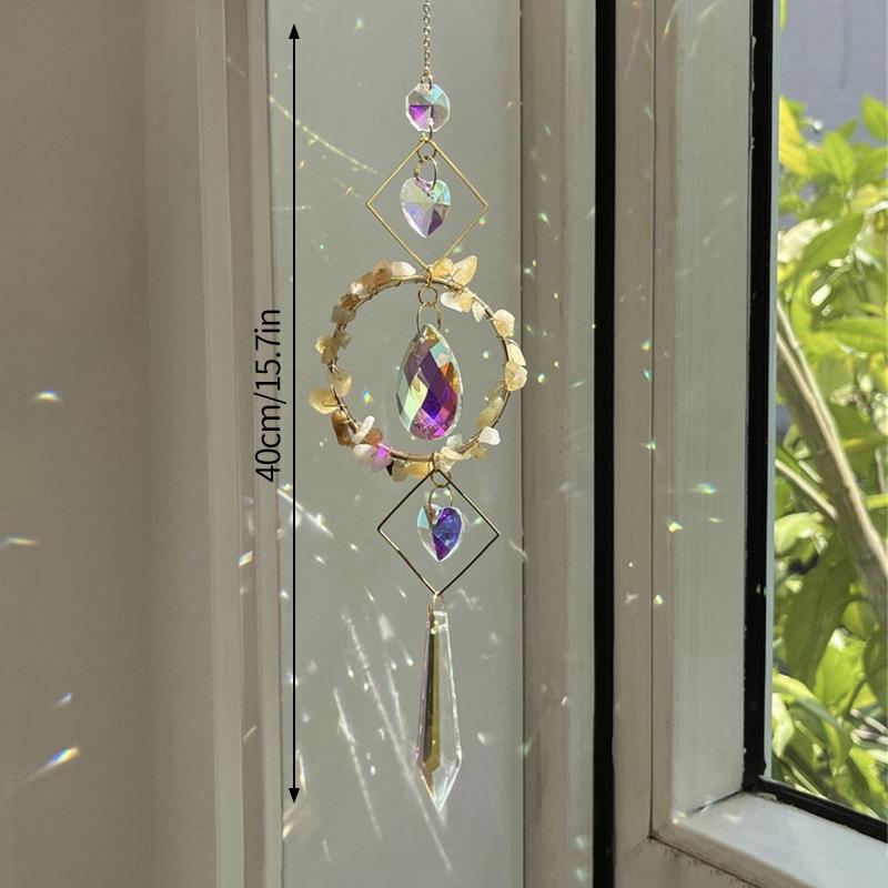 Creative Crystal Wind Chimes Colorful Suncatchers for Windows Hanging Sun Catchers Home Garden Decor Car Ornaments Pendants