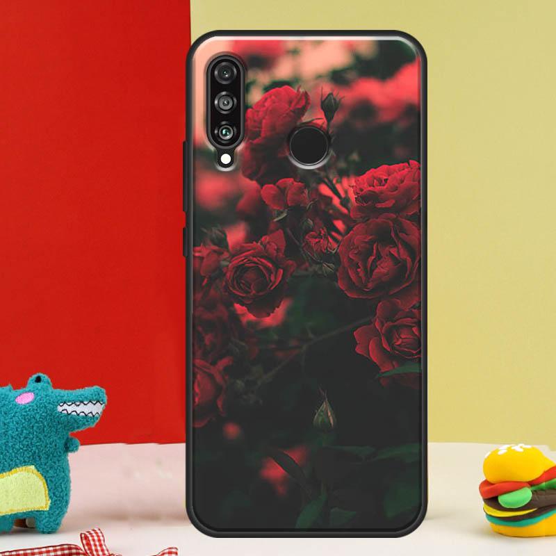 Red Rose Flower For Huawei Nova 12s 12i 11i 8i 9 10 SE Y91 Y90 Y60 Y70 Y72 Y61 P20 P40 P30 Lite P60 Pro Case