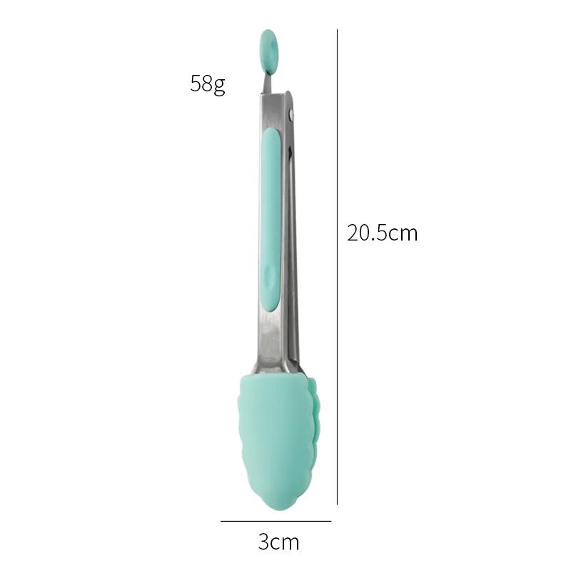 7 Zoll Food-Zange Edelstahl Küchenzange Silikon Anti-Rutsch Kochklammer Klemme BBQ Salatwerkzeuge Grill Küchenzubehör