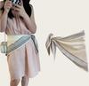 Twill silk triangular scarf, clothing accessories, cashew nut double-sided printed belt, versatile women's rhombus silk scarf, bag head, fart curtain.