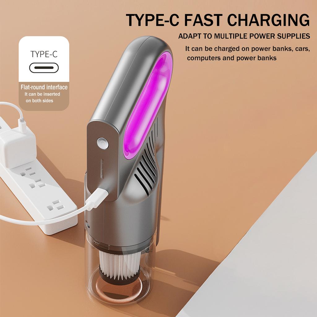 Cordless Handheld Vacuum Cleaner, Rechargeable Stick Vacuum with Cyclone Suction for PC Dust Removal, Car, Home & Office
