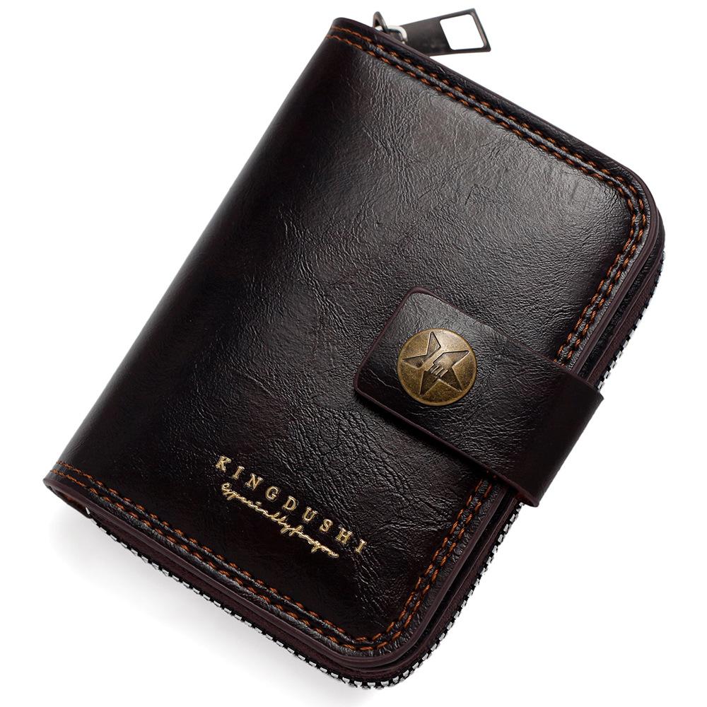 Men RFID Blocking Wallet Large Capacity Credit Card Holder Zipper Accordion Card Case Leather Card Organizer Coin Purse