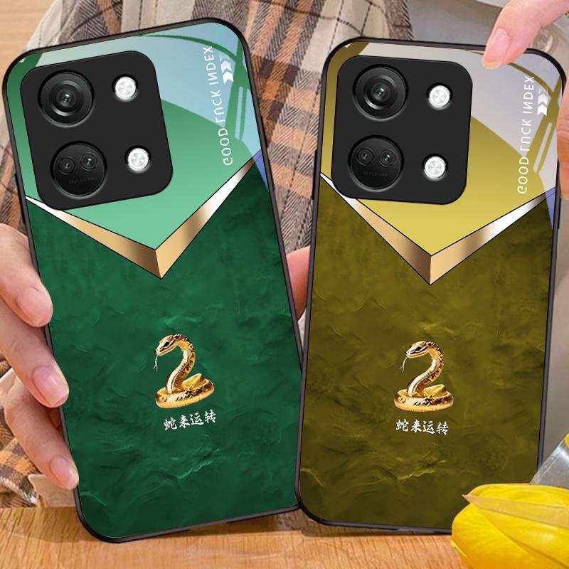 Schlangen Kommen Zu Für OnePlus Nord 3 5 6T 7 Pro 8 12 10T Reno8 Lite 5G 10R Nord N30 Hartschale Gehärtetes Glas Handyhülle Schwarz