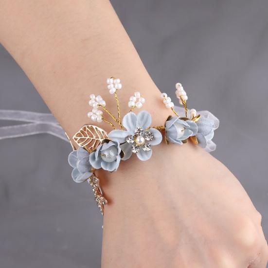 Wrist Corsage Elegant Comfortable Touch Anti-Wear Bride Bridesmaid Wrist Corsage Flower Bracelet for Wedding Engagement