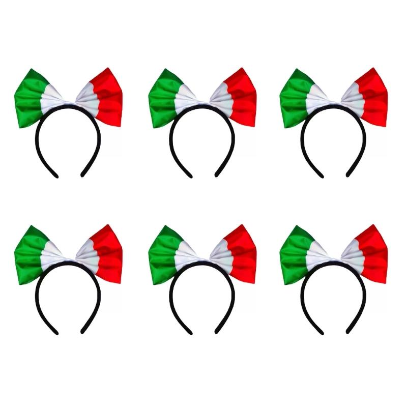 

6 Piece Soft And Breathable Headwears Holiday Hair Bands Set Decorated With Soccer Tournament Country Flag
