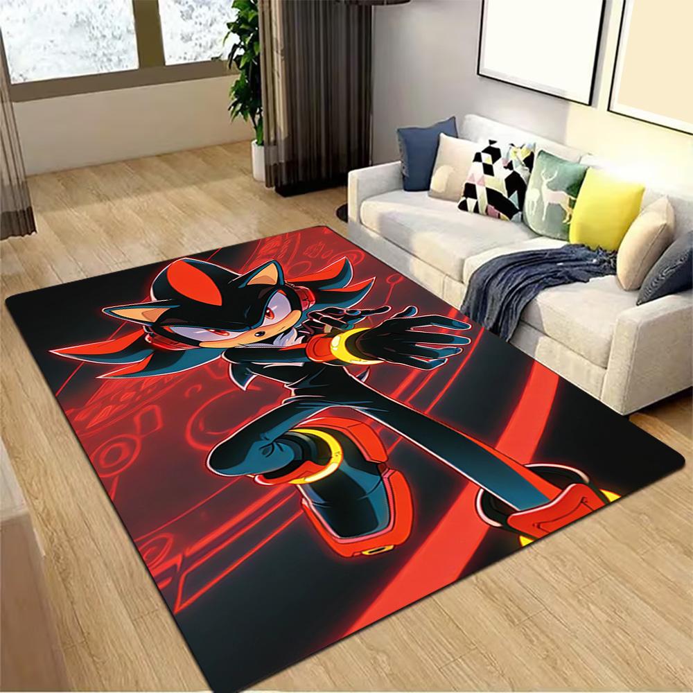 Sonic The Hedgehog Comic Book Decoration,Carpet,Living Room,Bedroom, Non-slip,Square rug