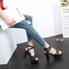 2025 New Exquisite Women's High Heel Sandals Summer Luxury Versatile Fashion Coarse Heel Sandals Beauty Shopping Casual Shoes